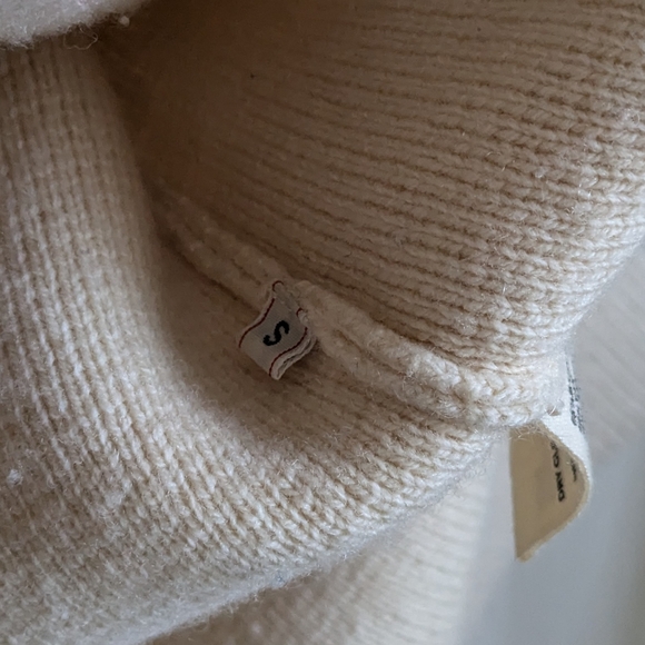 Baldwin Cream Cashmere Wool Mock Neck Boxy Fit Oversized Sweater S - Picture 6 of 6
